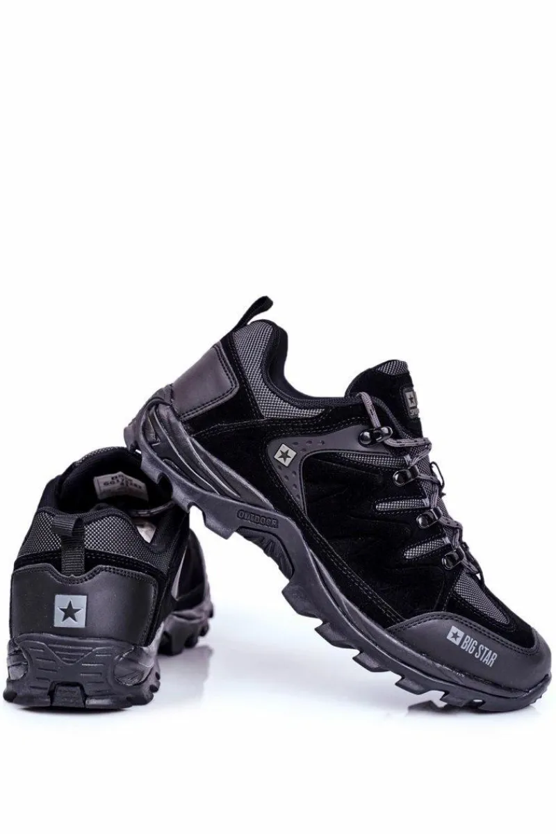 Hot Trekkingowe Męskie Buty Big Star Outdoor Czarne GG174282 Męskie Obuwie Trekkingowe Męskie