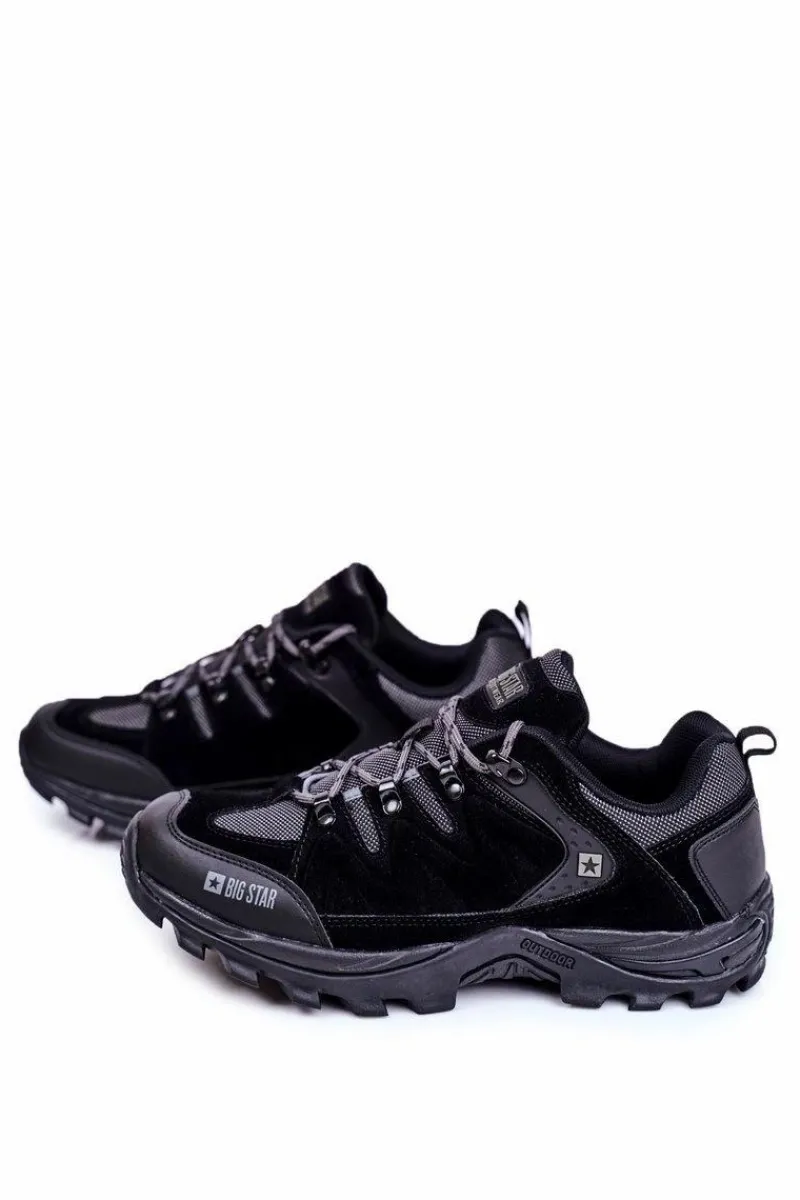 Hot Trekkingowe Męskie Buty Big Star Outdoor Czarne GG174282 Męskie Obuwie Trekkingowe Męskie