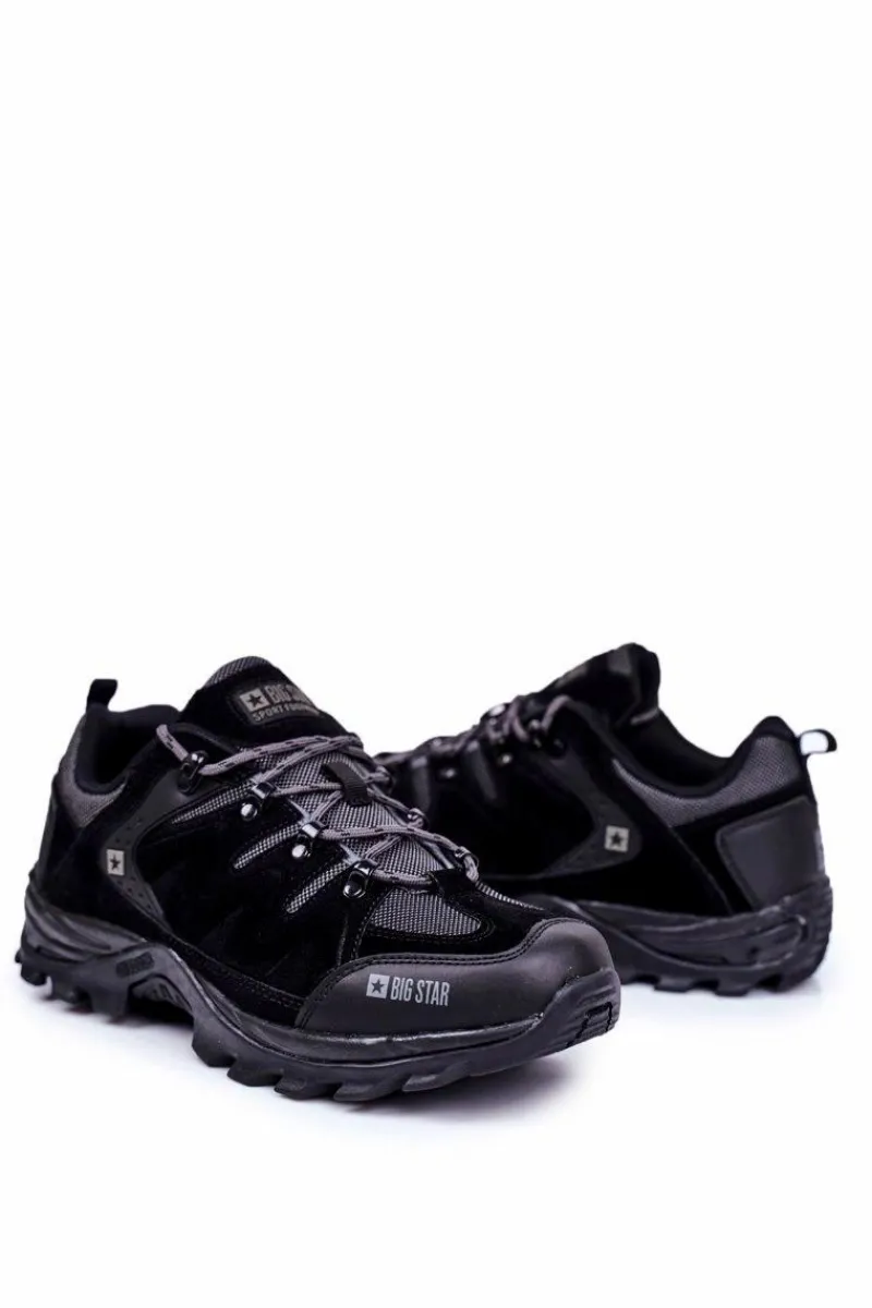 Hot Trekkingowe Męskie Buty Big Star Outdoor Czarne GG174282 Męskie Obuwie Trekkingowe Męskie