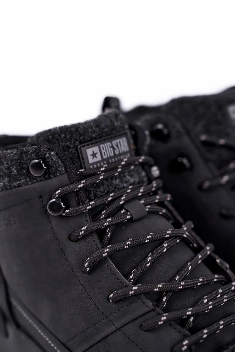 Discount Trekkingowe Męskie Buty Big Star Outdoor Czarne GG174563 Męskie Obuwie Trekkingowe Męskie