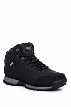 Clearance Trekkingowe Męskie Buty Big Star Outdoor Czarne GG174395 Męskie Obuwie Trekkingowe Męskie