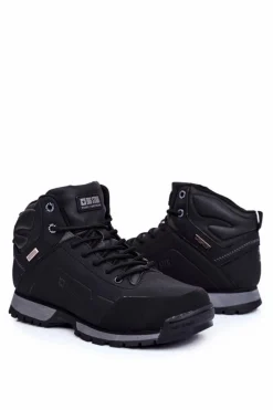 Clearance Trekkingowe Męskie Buty Big Star Outdoor Czarne GG174395 Męskie Obuwie Trekkingowe Męskie