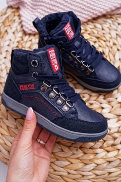 Discount Big Star Shoes Trzewiki Dziecięce Chłopięce Big Star Kożuch Granatowe EE374088