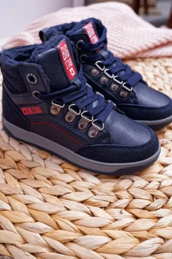 Discount Big Star Shoes Trzewiki Dziecięce Chłopięce Big Star Kożuch Granatowe EE374088