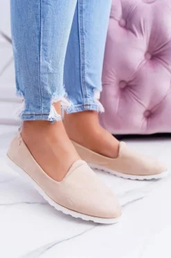 New Boto Vices | Beżowe Zamszowe Baleriny Imany