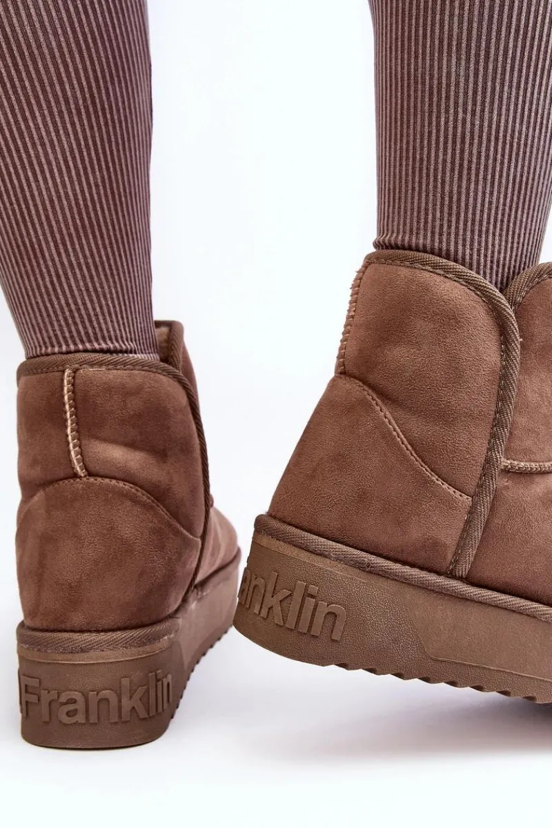 Śniegowce Damskie>D.Franklin Wegańskie Śniegowce Na Platformie DFSH371004 Ciemnobeżowe Beżowy