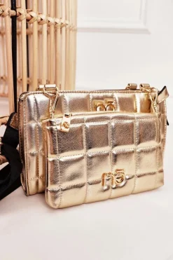 Hot Nobo Wielofunkcyjna Pikowana Torebka Listonoszka NBAG-K1300 Złota