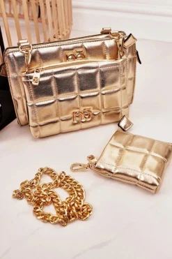 Hot Nobo Wielofunkcyjna Pikowana Torebka Listonoszka NBAG-K1300 Złota