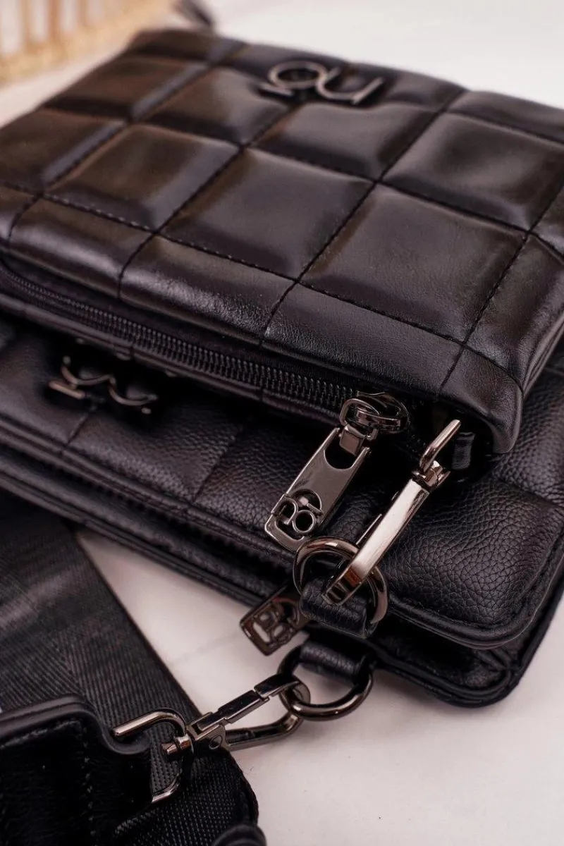 Discount Wielofunkcyjna Pikowana Torebka Listonoszka NBAG-K1300 Czarna Torebki Nobo|Listonoszki