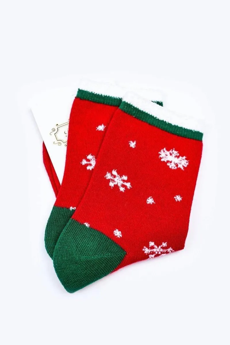 Best Świąteczne Bawełniane Skarpetki W Śnieżynki Czerwone Skarpetki|Skarpetki