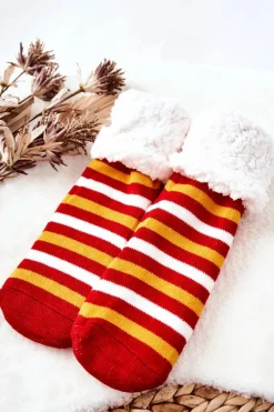 Online Świąteczne Długie Skarpetki Choinka Czerwone Skarpetki|Skarpetki