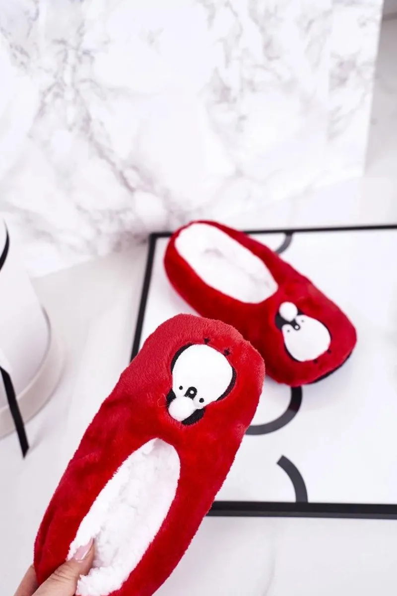 Sale Świąteczne Dziecięce Papcie Z Pingwinem Czerwone Let It Snow Dzieci Chłopięce|Dziewczęce