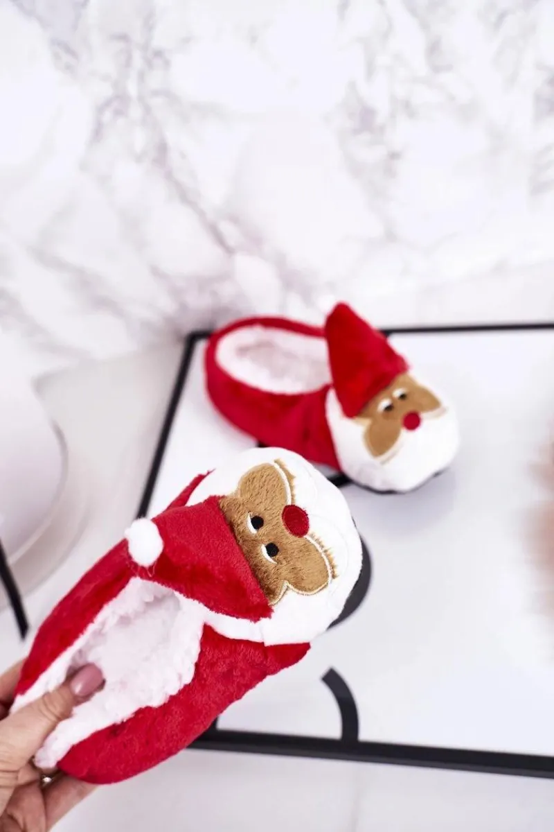 Online Świąteczne Dziecięce Papcie Z Mikołajem2 Czerwone Xmas Dzieci Chłopięce|Dziewczęce