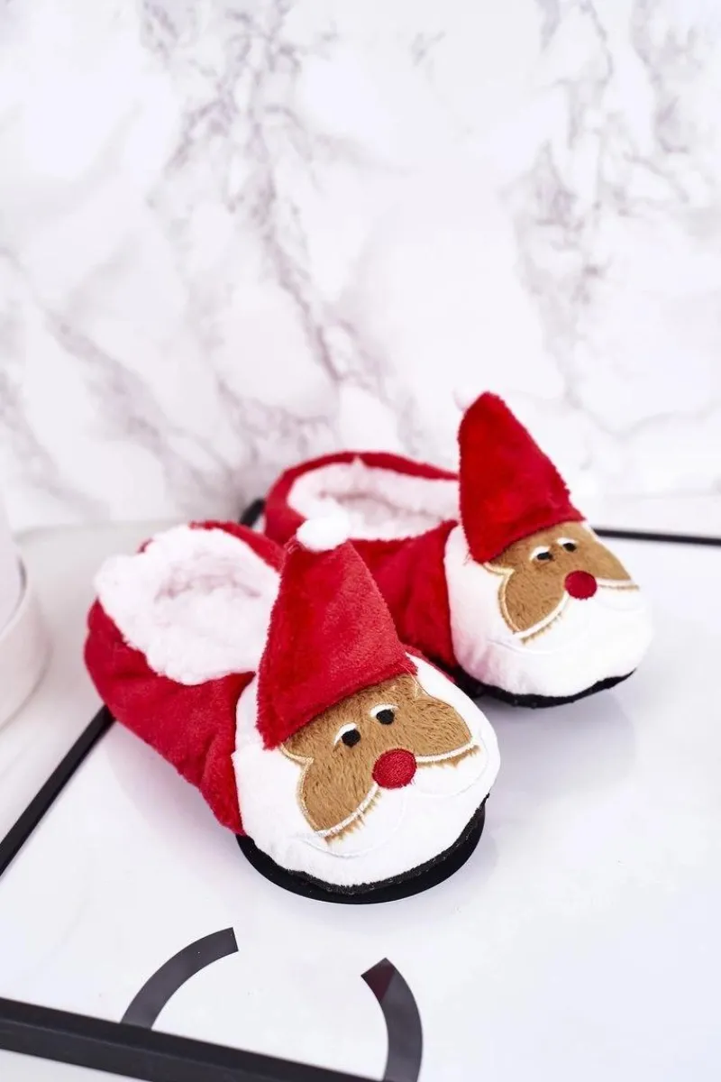 Online Świąteczne Dziecięce Papcie Z Mikołajem2 Czerwone Xmas Dzieci Chłopięce|Dziewczęce