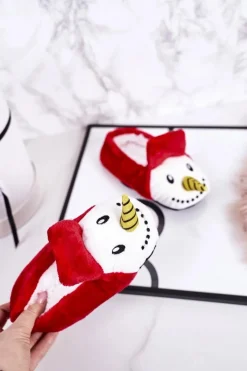 Chłopięce|Dziewczęce>Boto Świąteczne Dziecięce Papcie Z Bałwanem Czerwone Xmas