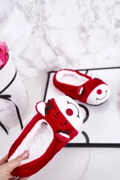 Discount Boto Świąteczne Dziecięce Papcie Z Reniferem1 Czerwone Xmas