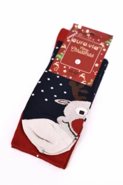 Online Świąteczne Męskie Bawełniane Skarpetki Granatowe Ho-Ho-Ho Skarpetki|Skarpetki