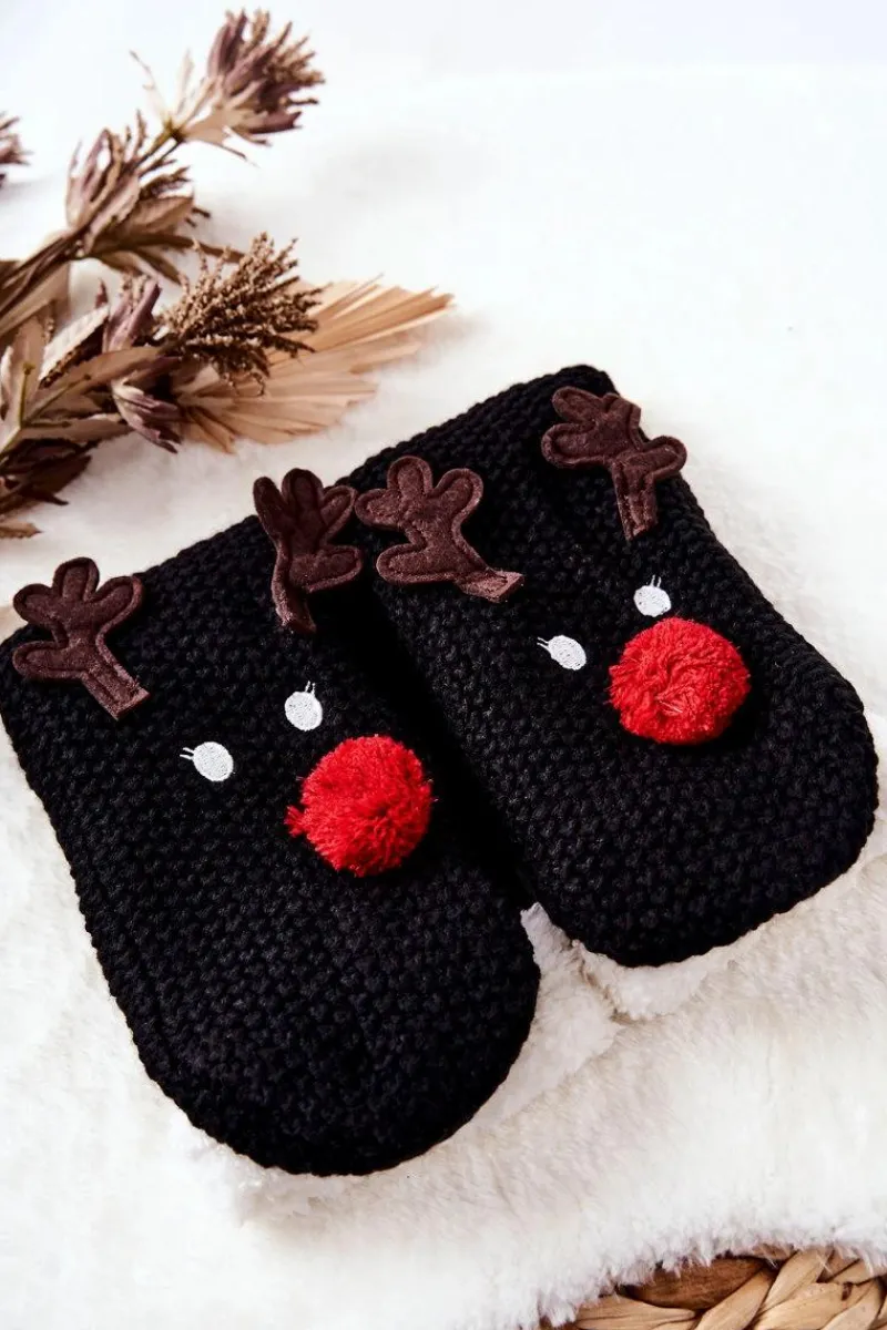 Skarpetki|Skarpetki>Aura.via Świąteczne Skarpetki Długie Renifer Czarne