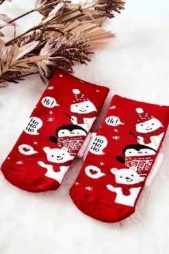 Skarpetki|Skarpetki>Aura.via Świąteczne Skarpetki Ho Ho Ho! Czerwone Czerwony