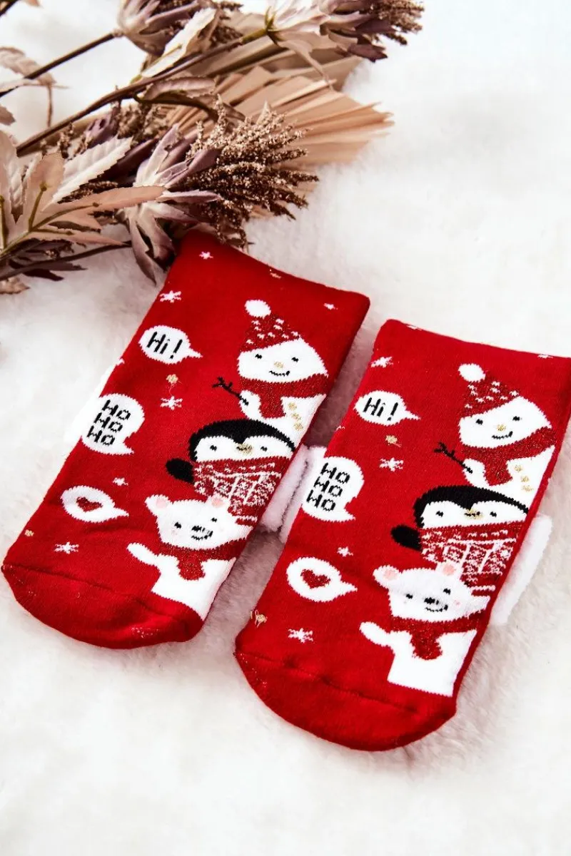 Skarpetki|Skarpetki>Aura.via Świąteczne Skarpetki Ho Ho Ho! Czerwone Czerwony