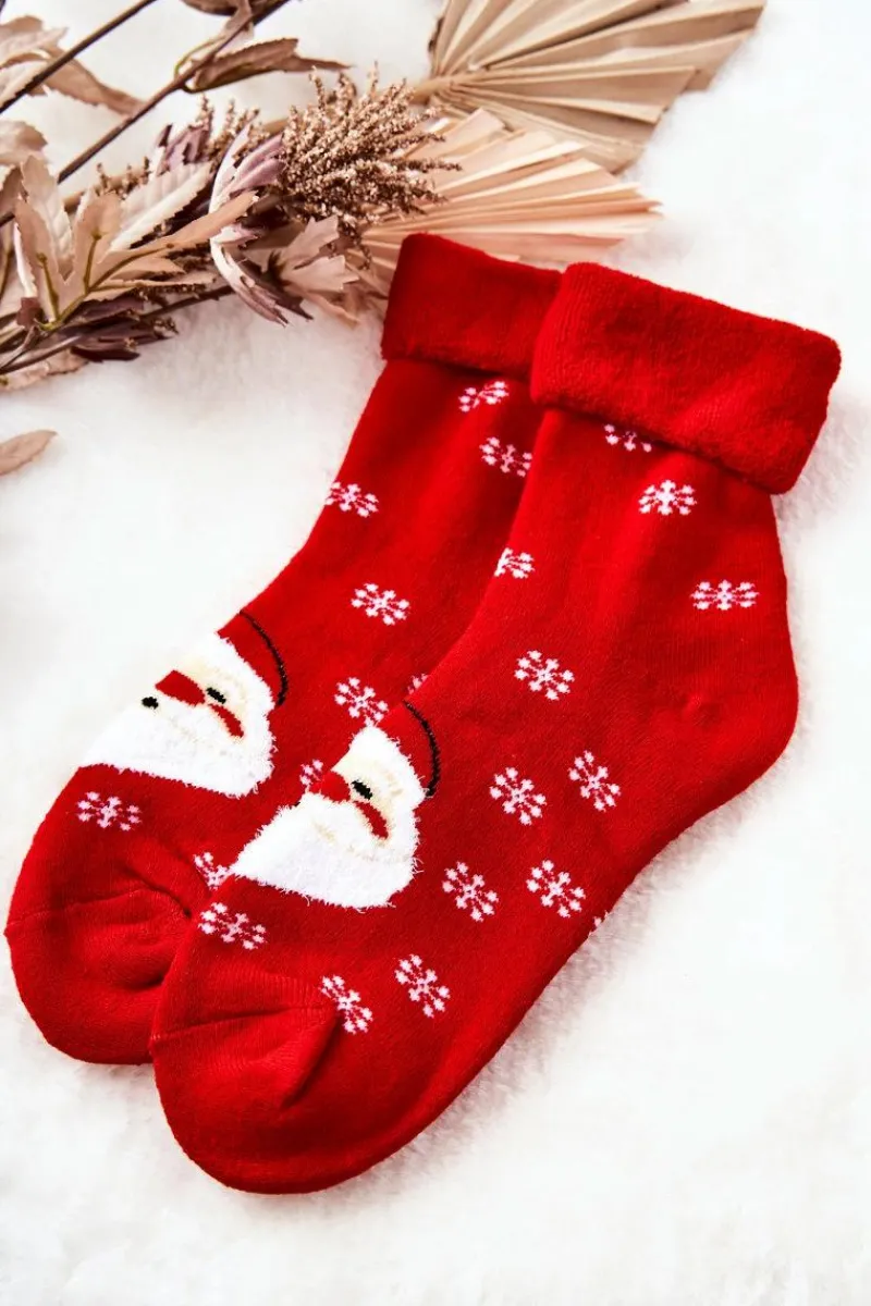 Skarpetki|Skarpetki>Aura.via Świąteczne Skarpetki Mikołaj Czerwone