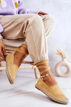 Czarne Espadryle>Boto Wiązane Zamszowe Espadryle Żółte Ismanne
