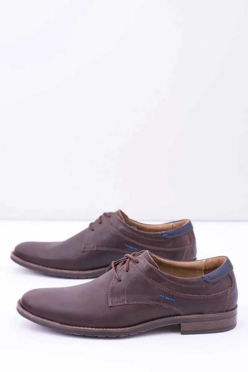 Półbuty Casual>Boto Wizytowe Męskie Skórzane Półbuty Brąz Santiago