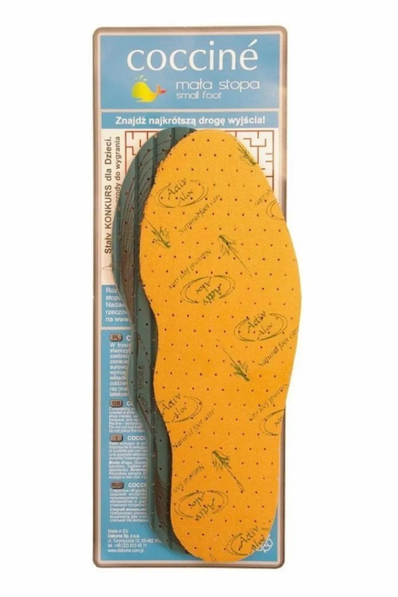 Wkładki>pielęgnacja obuwia Coccine Wkładki Coccine Z Wyciągiem Z Aloesu Dla Dzieci Do Wycinania 19-35