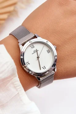 Outlet Wodoodporny Zegarek Na Magnes Srebrny Zegarki