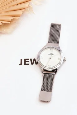 Outlet Wodoodporny Zegarek Na Magnes Srebrny Zegarki