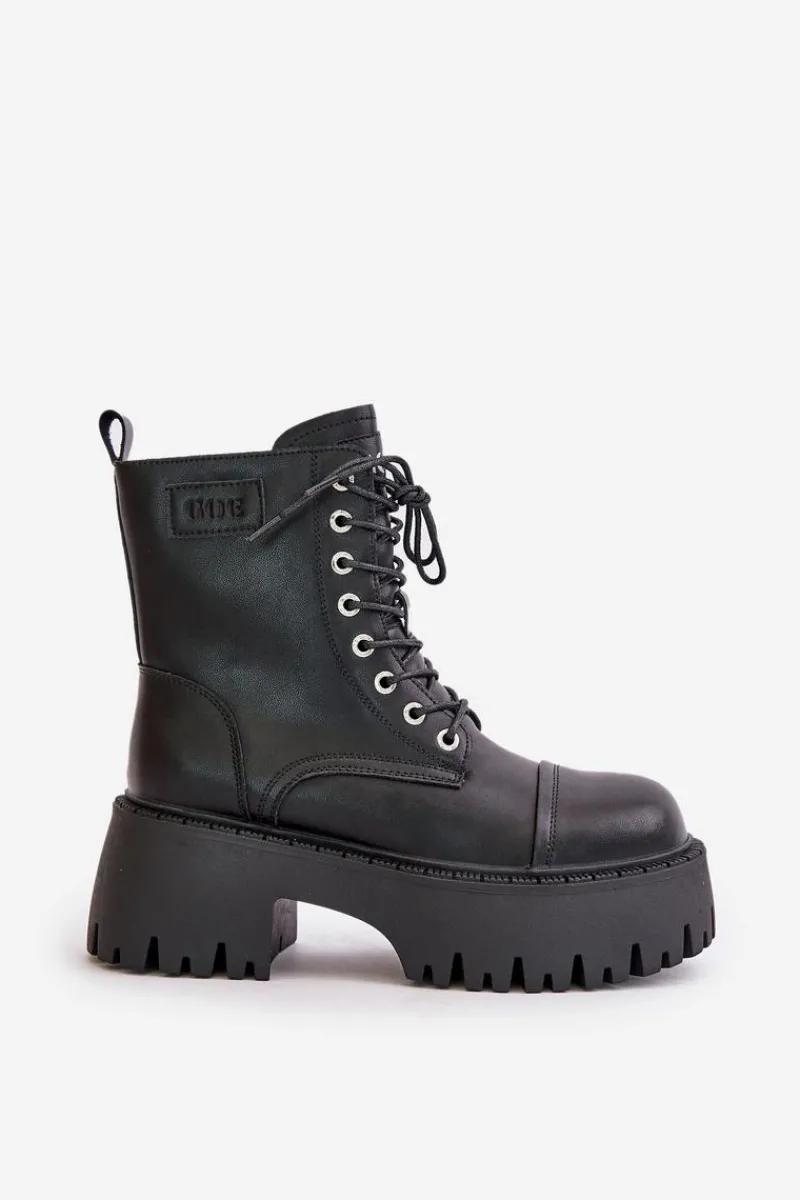 Outlet GOE Workery Botki Damskie Ocieplane Ze Skóry Naturalnej OO2N4123