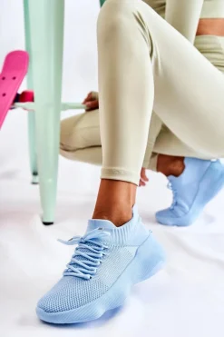 Sneakersy Damskie>Boto Wsuwane Buty Sportowe Damskie Jasnoniebieskie Dalmiro