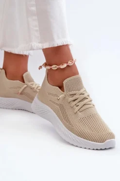 Clearance Evento Wsuwane Buty Sportowe Damskie Beżowe Jagelia Beżowy