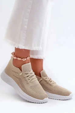 Clearance Evento Wsuwane Buty Sportowe Damskie Beżowe Jagelia Beżowy