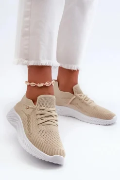 Clearance Evento Wsuwane Buty Sportowe Damskie Beżowe Jagelia Beżowy