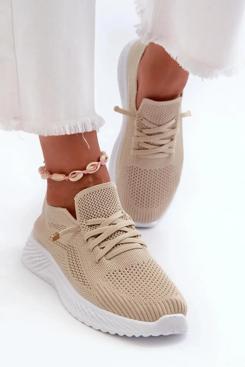 Clearance Evento Wsuwane Buty Sportowe Damskie Beżowe Jagelia Beżowy