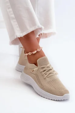 Clearance Evento Wsuwane Buty Sportowe Damskie Beżowe Jagelia Beżowy