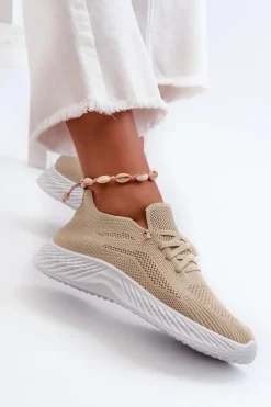 Clearance Evento Wsuwane Buty Sportowe Damskie Beżowe Jagelia Beżowy
