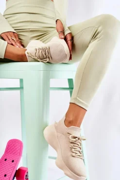 Sneakersy Damskie>Boto Wsuwane Buty Sportowe Damskie Jasnobeżowe Dalmiro