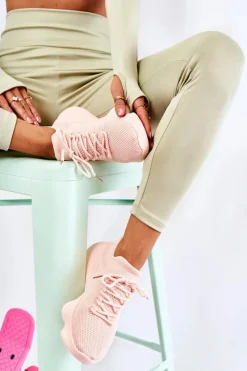 Sneakersy Damskie>Boto Wsuwane Buty Sportowe Damskie Różowe Dalmiro