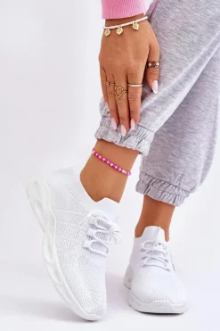 Wsuwane Damskie Buty Sportowe Białe Ellison Damskie Sneakersy Damskie