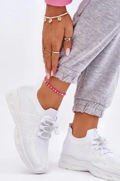 Wsuwane Damskie Buty Sportowe Białe Ellison Damskie Sneakersy Damskie
