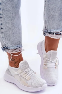 Sale Boto Wsuwane Damskie Buty Sportowe Białe Hold Me!