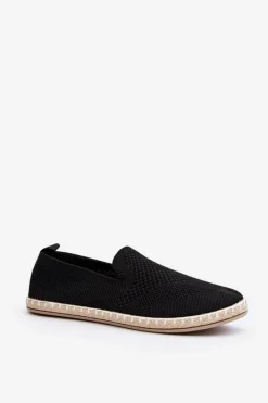 Trampki Damskie Slip-On>Boto Wsuwane Damskie Espadryle Czarne Harmonie