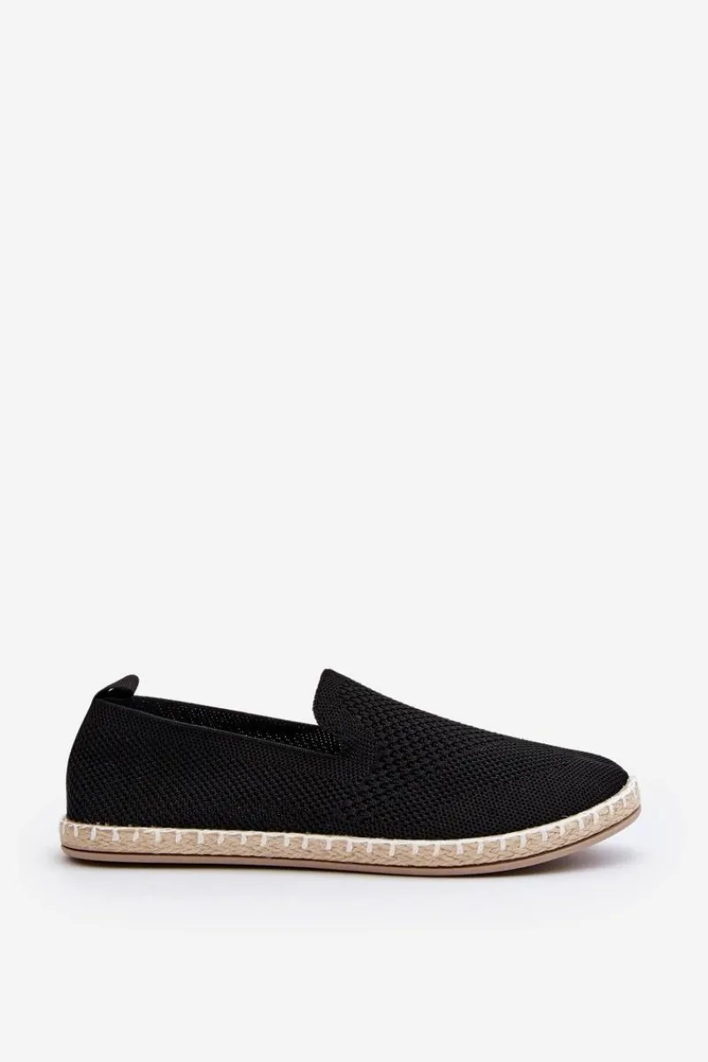 Trampki Damskie Slip-On>Boto Wsuwane Damskie Espadryle Czarne Harmonie