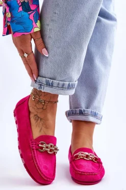 Online Boto Wsuwane Damskie Zamszowe Mokasyny Fuksja Sorento