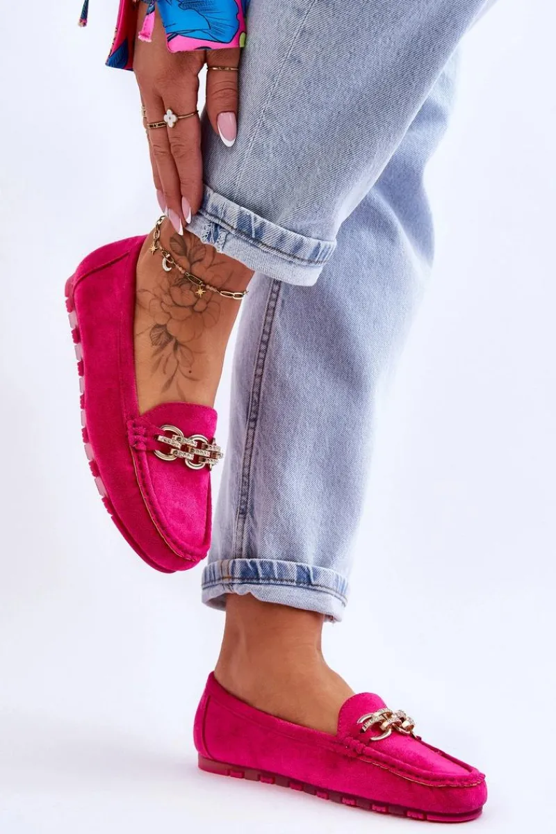 Online Boto Wsuwane Damskie Zamszowe Mokasyny Fuksja Sorento