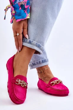 Online Boto Wsuwane Damskie Zamszowe Mokasyny Fuksja Sorento