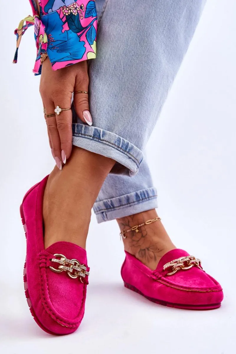 Online Boto Wsuwane Damskie Zamszowe Mokasyny Fuksja Sorento