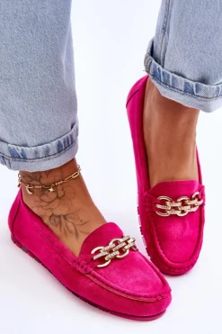 Online Boto Wsuwane Damskie Zamszowe Mokasyny Fuksja Sorento
